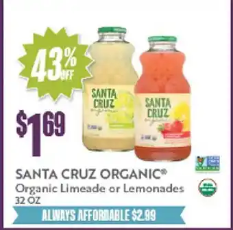 Natural Grocers Santa cruz organic organic limeade or lemonades offer