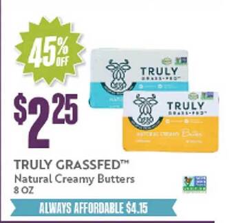 Natural Grocers Truly grassfed natural creamy butters offer