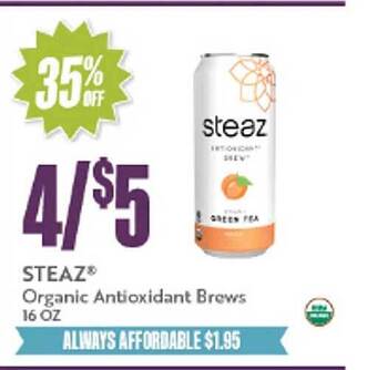 Natural Grocers Steaz organic antioxidant brews offer