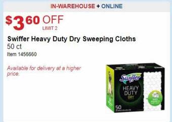 Costco Swiffer heavy duty dry sweeping cloths offer
