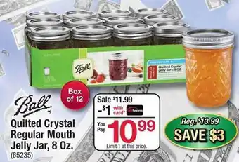 Ace Hardware Ball quilted crystal regular mouth jelly jar offer