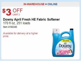 Costco Downy april fresh he fabric softener offer