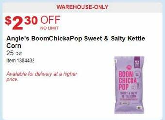 Costco Angie's boomchickapop sweet & salty kettle corn offer