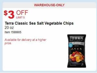Costco Terra classic sea salt vegetable chips offer