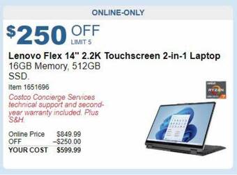 Costco Lenovo flex 14 offer