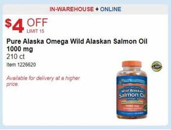 Costco Pure alaska omega wild alaskan salmon oil 1000 mg offer