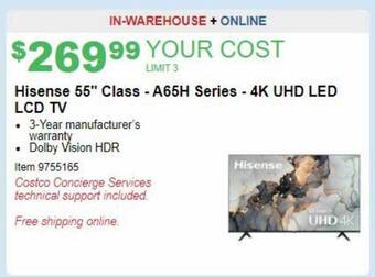 Costco Hisense 55 offer