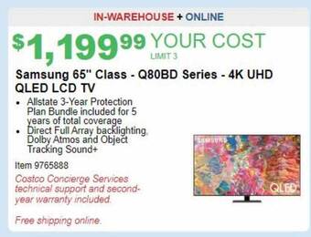 Costco Samsung 65 offer