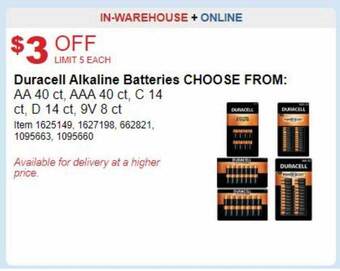 Costco Duracell alkaline batteries offer