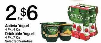 Jons International Activia yogurt, drinkable yogurt offer