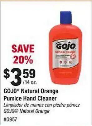 Napa Gojo natural orange pumice hand cleaner offer