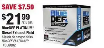 Napa Bluedef platinum diesel exhaust fluid offer