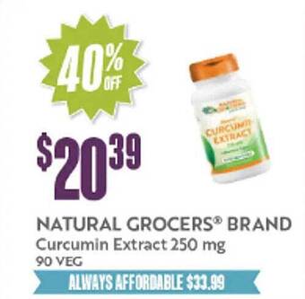 Natural Grocers Natural grocers brand curcumin extract 250 mg offer