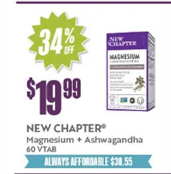 Natural Grocers New chapter magnesium + ashwagandha offer