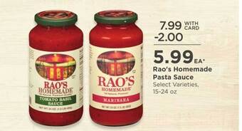 QFC Rao's homemade pasta sauce offer