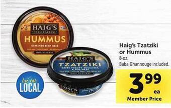 Safeway Haig's tzatziki or hummus offer