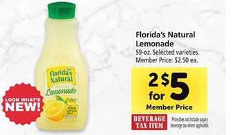 Safeway Florida's natural lemonade offer