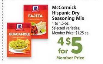 Safeway Mccormick hispanic dry seasoning mix offer