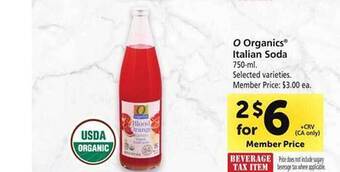 Safeway O organics italian soda offer