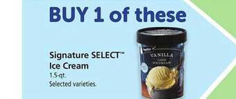 Safeway Signature select ice cream offer