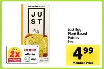 Safeway Just egg plant based patties offer