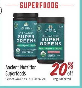 Sprouts Farmers Market Ancient nutrition superfoods offer