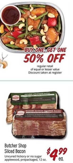 Sprouts Farmers Market Butcher shop sliced bacon offer