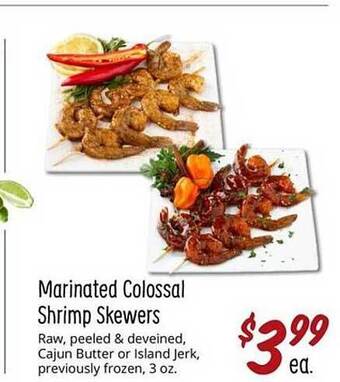 Sprouts Farmers Market Marinated colossal shrimp skewers offer