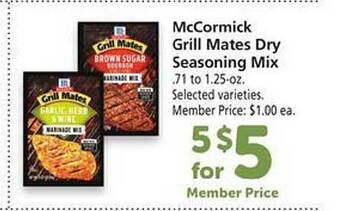 Safeway Mccormick grill mates dry seasoning mix offer