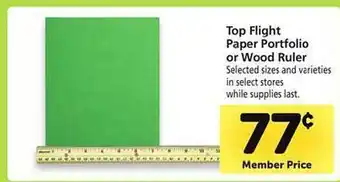 Safeway Top flght paper portfolio or wood ruler offer