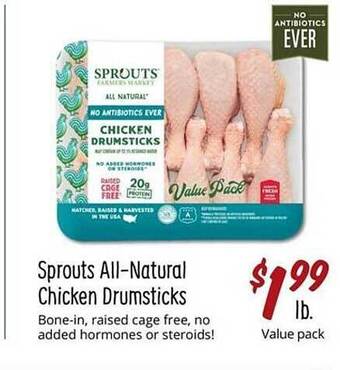 Sprouts Farmers Market Sprouts all-natural chicken drumsticks offer