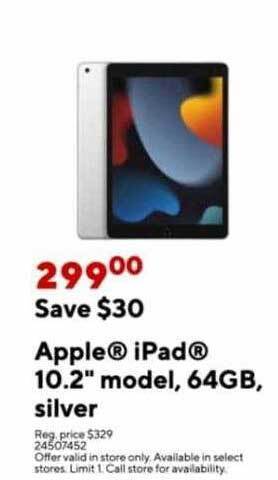 Staples Apple ipad 10.2 offer
