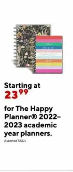 Staples The happy planner 2022-2023 academic year planners offer