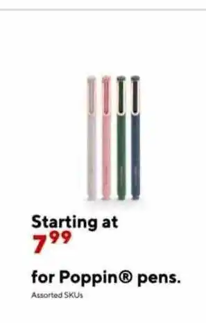 Staples Poppin pens offer