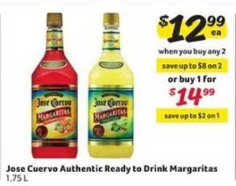 Winn Dixie Jose cuervo authentic ready to drink margaritas offer