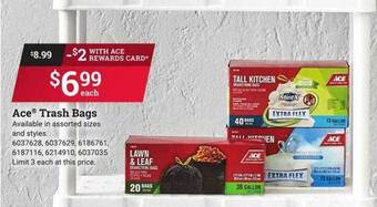 Ace Hardware Ace trash bags offer