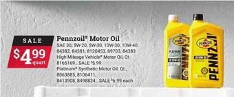 Ace Hardware Pennzoil motor oil offer