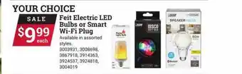 Ace Hardware Feit electric led bulbs or smart wi-fi plug offer