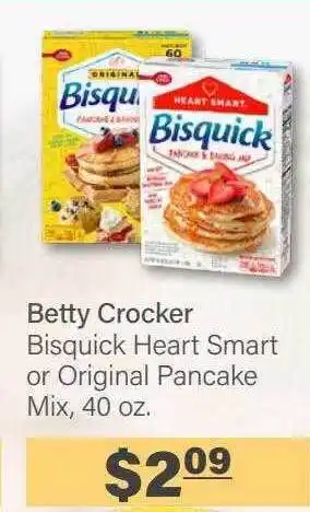 Commissary Betty crocker bisquick heart smart or ogirinal pancake mix offer