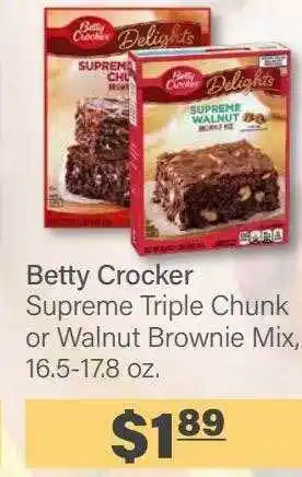 Commissary Betty crocker supreme triple chunk or walnut brownie mix offer