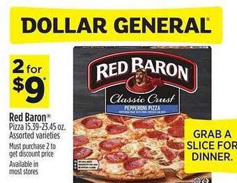 Dollar General Red baron pizza offer