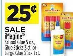 Dollar General Imagine school glue glue sticks large glue stick offer