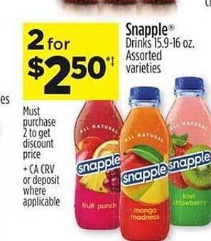 Dollar General Snapple drinks offer