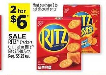Dollar General Ritz crackers original or ritz bits offer