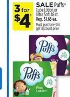 Dollar General Pufffs cube lotion or ultra scott offer