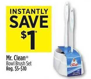 Dollar General Mr clean bowl brush set offer