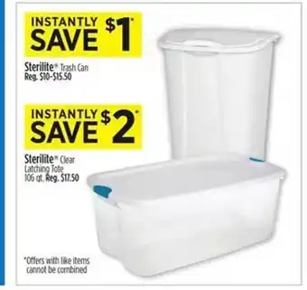 Dollar General Sterilite trash can sterilite clear latching tote offer