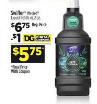 Dollar General Swiffer wetjet liquid refills offer