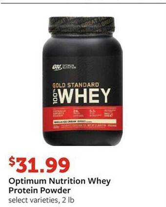 Fareway Optimum nutrition whey protein powder offer