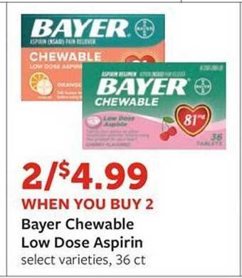 Fareway Bayer chewable low dose aspirin offer